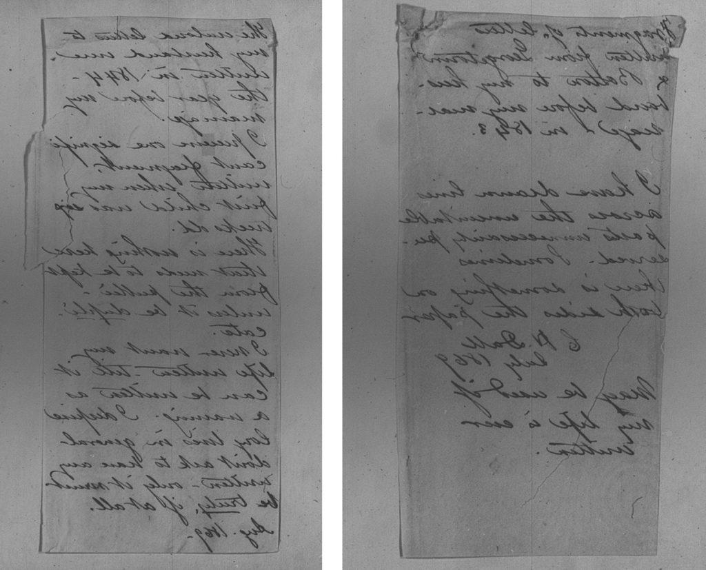 Black and white image of two handwritten pages.